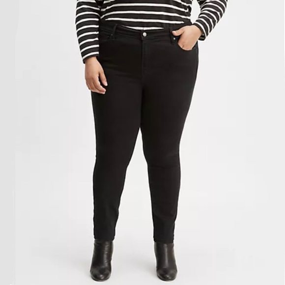NEW Levi’s Black 721 High Rise Super Skinny Jeans Plus Size 24W Slim Taper - Picture 14 of 14
